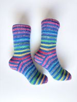 Fröhliche Ringelsocken, handgestrickt, Grösse 37-38
