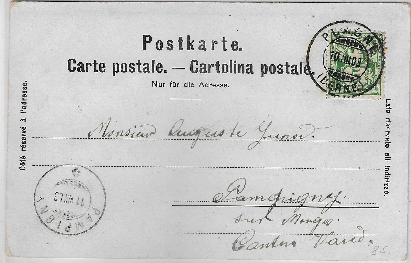Cartoline postali: Souvenir de Plagne sur Bienne – Usato da Ettingen venduto da Kartenplanet 1