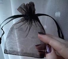200x Schwarz Organza Gaze Beutel 9cm - Pochette en gaze