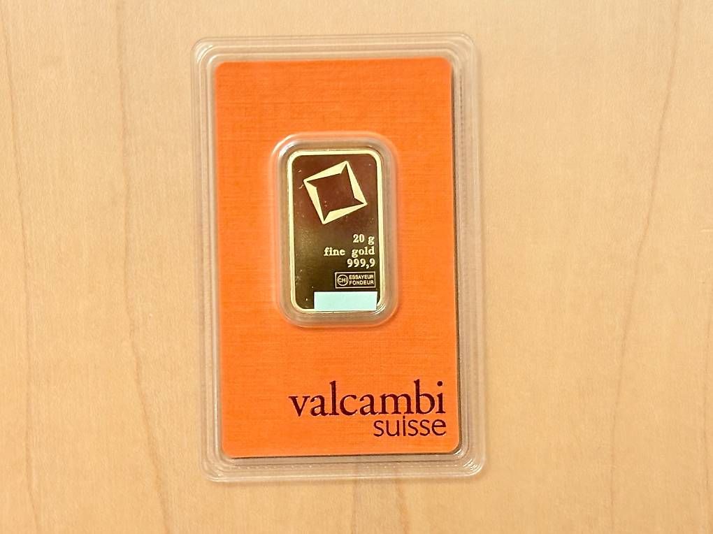 Metalli preziosi: 20g Valcambi, Feingold, Goldbarren – Nuovo e nell'imballaggio originale da Weinfelden venduto da Potz-Millione