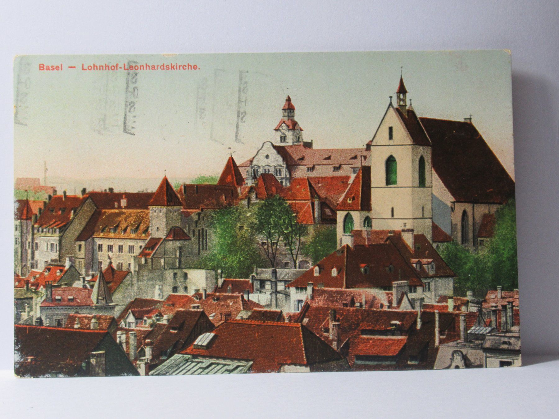 Cartoline postali: Basel - Lohnhof - Leonhardskirche  1920 – Usato da Grenchen venduto da Bluemchen1900