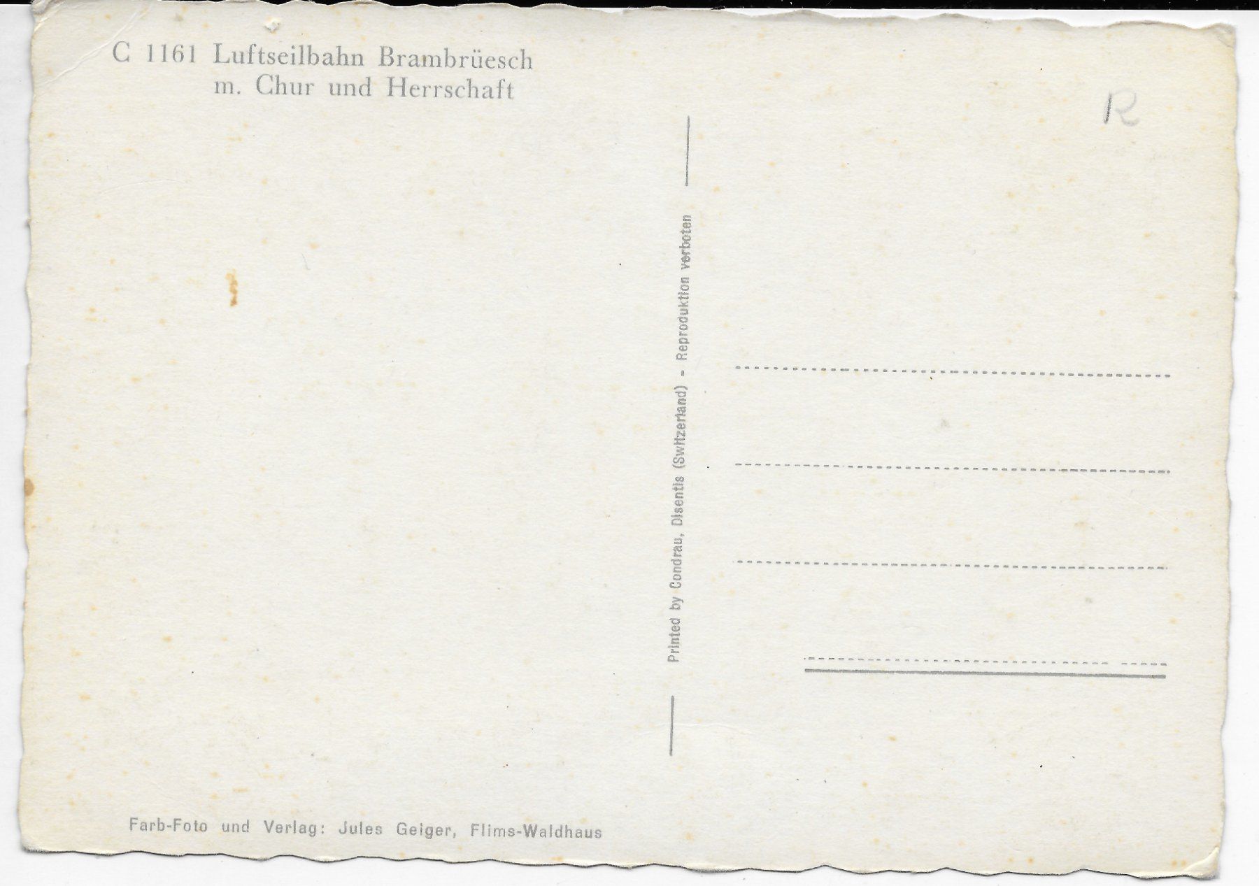 Cartes postales: Luftseilbahn Brambrüesch – D'occasion à Hefenhofen par Richsalz 1