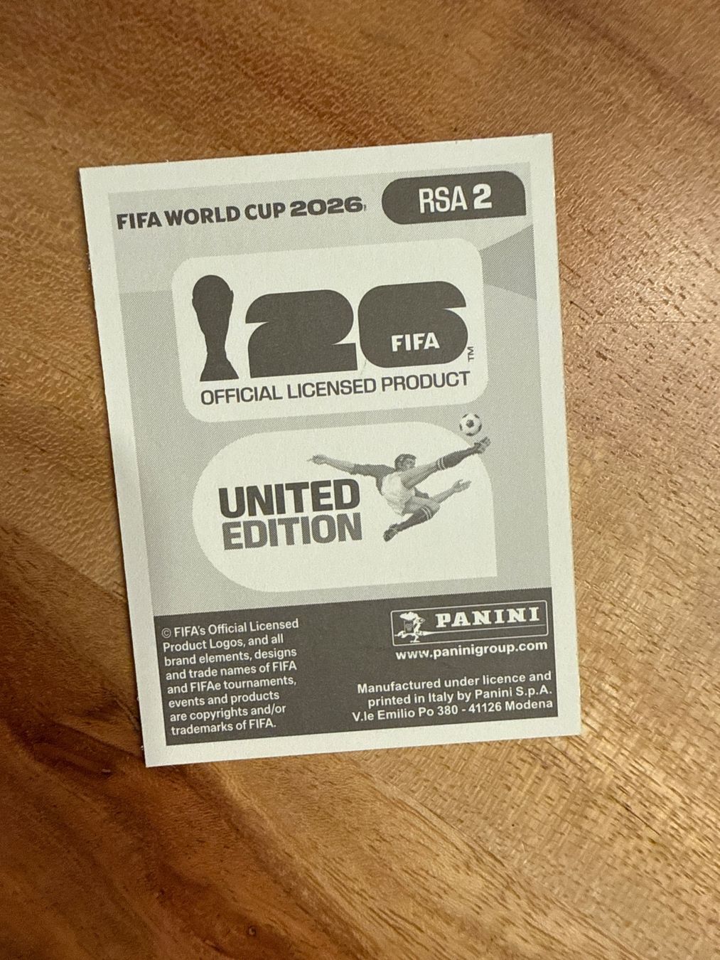 Panini Carte collezionabili: WM 2026 Panini Sticker Ronwen Williams RSA 2 – Usato da Winterthur venduto da ylaura 1