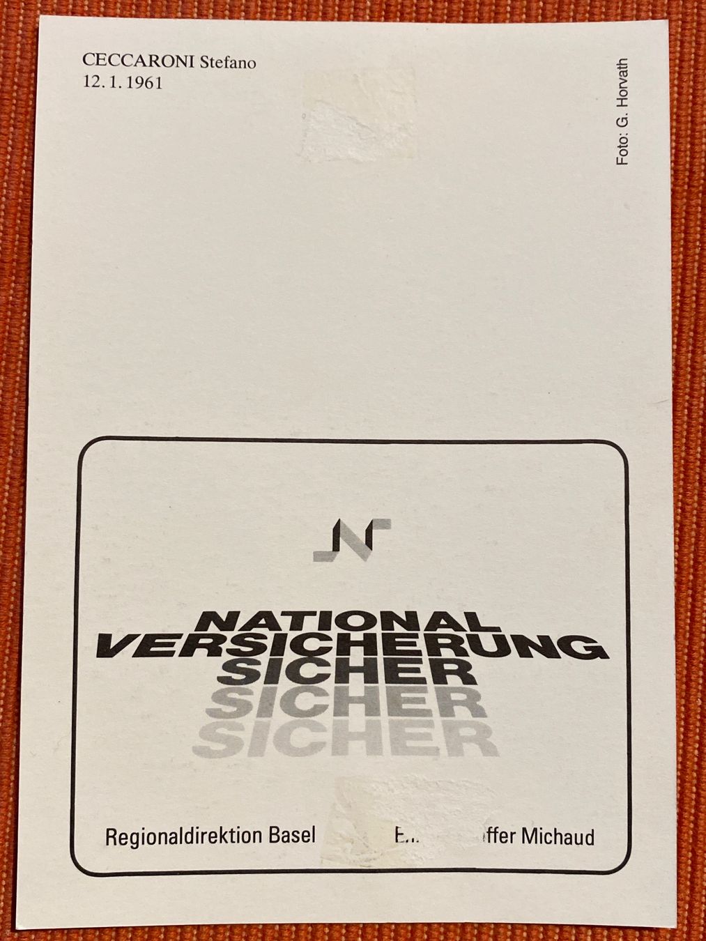 Autografi: FCB Autogrammkarte Ceccaroni Stefano 1981/82 – Usato da Büsserach venduto da Gimenez77 1