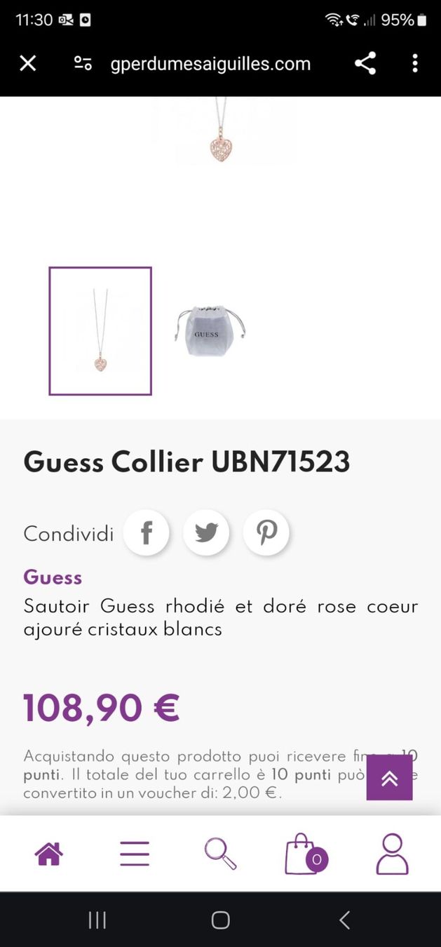 Catenine: Collier Guess doré rose – Usato da La Chaux-de-Fonds venduto da Cokecollection 1