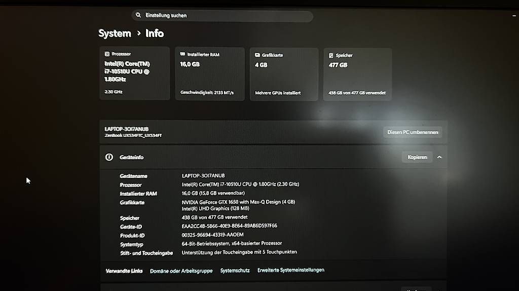 Notebook: Asus zenbook Laptop  – Usato da Wichtrach venduto da den_y7t5 3