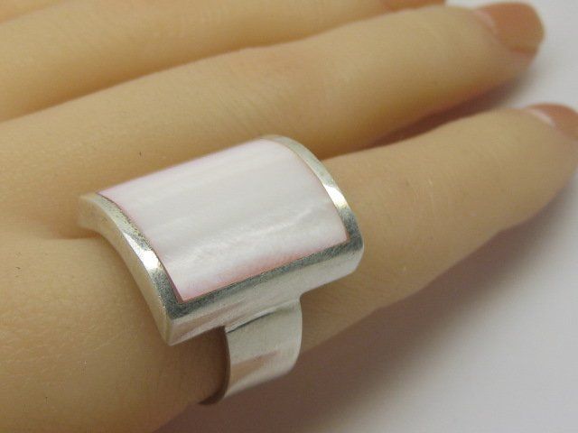 Anelli: Vintage Ring Silber 925 Perlmutt Gr. 59 – Usato da Ermatingen venduto da Decovin 2