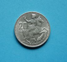 Münze Griechenland 20 Drachmen 1960 Silber