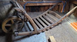 Antike Holz-Schubkarre, Deko, Sammlerstück,
