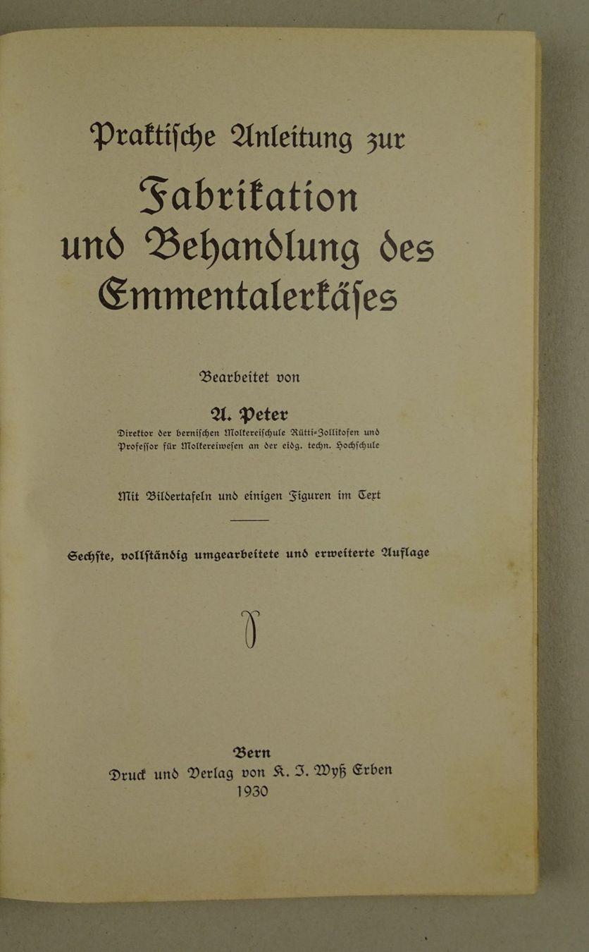 Libri: FABRIKATION UND BEHANDLUNG DES EMMENTALERKÄSES – Usato da Grüningen venduto da Kartensammler 1