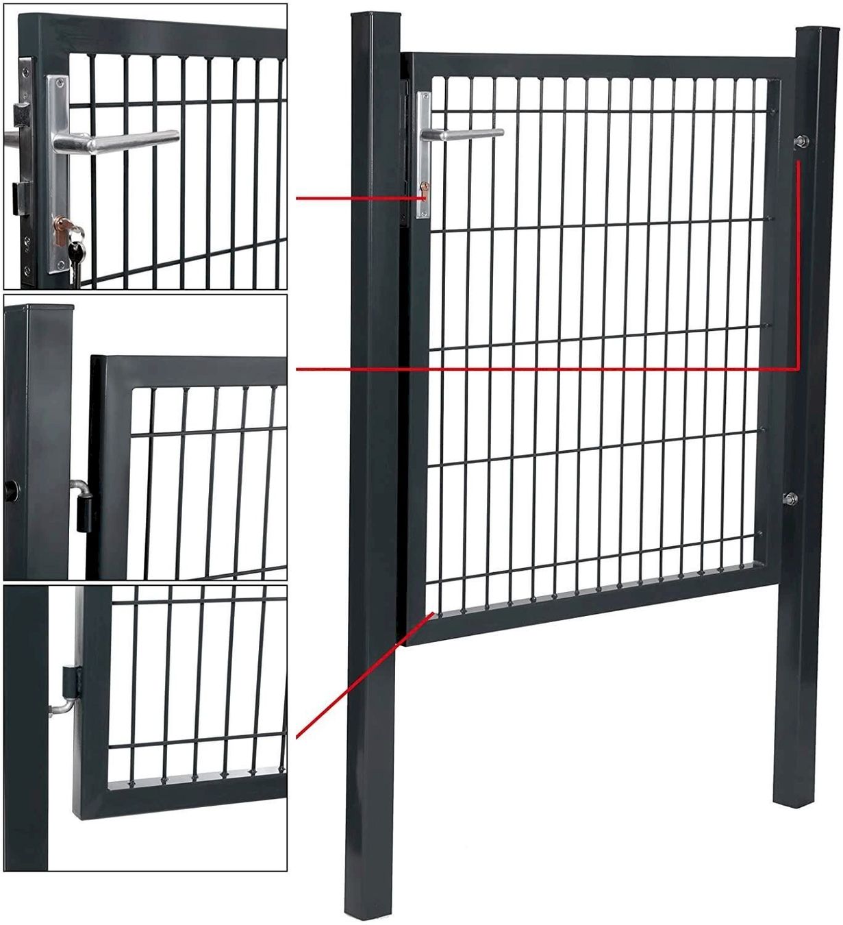 Sonstiges: SONGMICS Gartentor 106 x 90 cm Grau – Neu und originalverpackt aus Bottighofen von zaap 2
