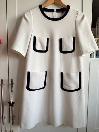 Robe Tara Jarmon blanc/marine Taille 36