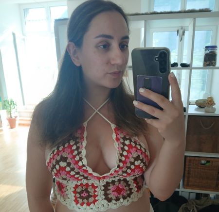 Gehäkeltes Top im Granny Square Style, Grösse S/M