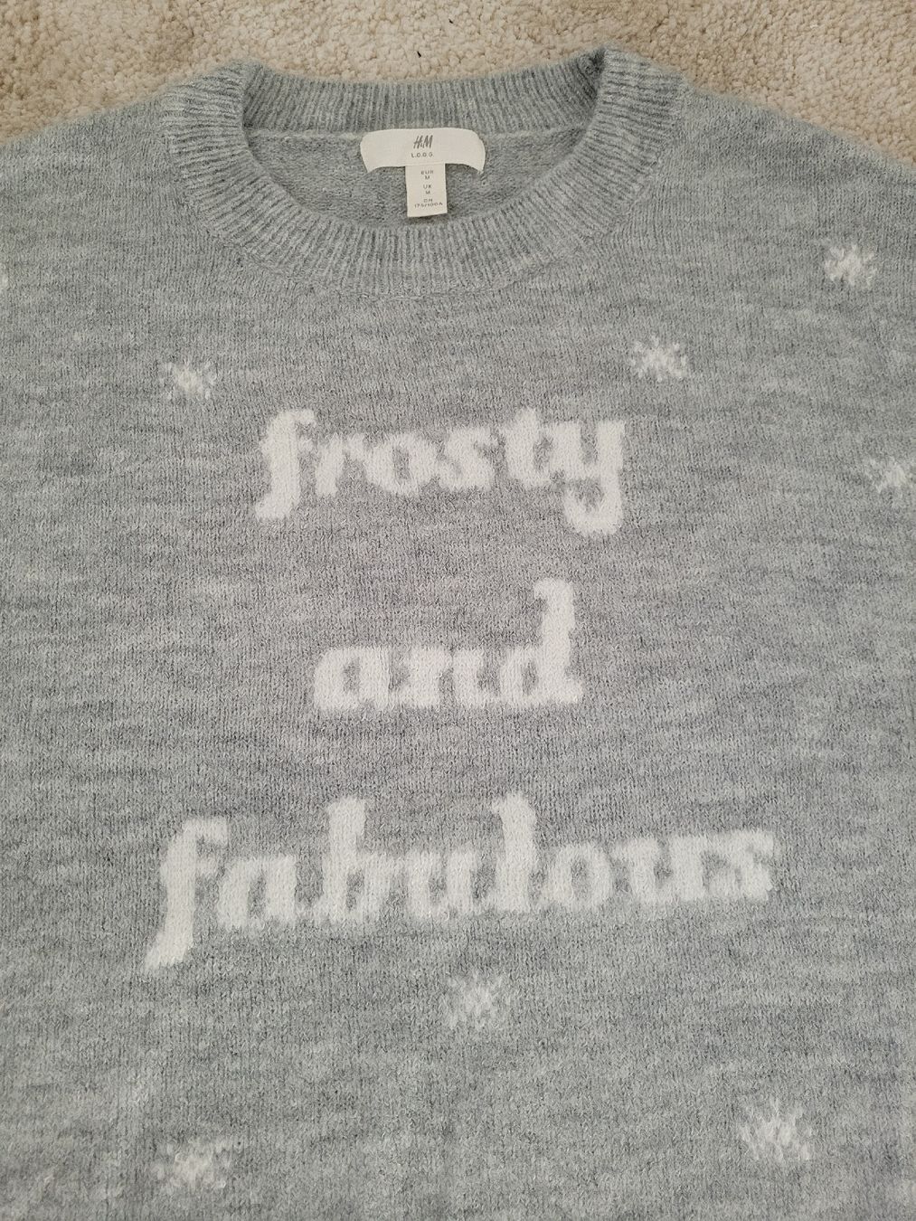 H&M Maglioni & Felpe: Damen Pullover grau mit Aufdruck Grösse M H&M – Nuovo (secondo la descrizione) da Bennau venduto da Moonshine_68 1