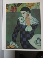 Riproduzione Arlecchino pensoso diPablo Picasso 43x34