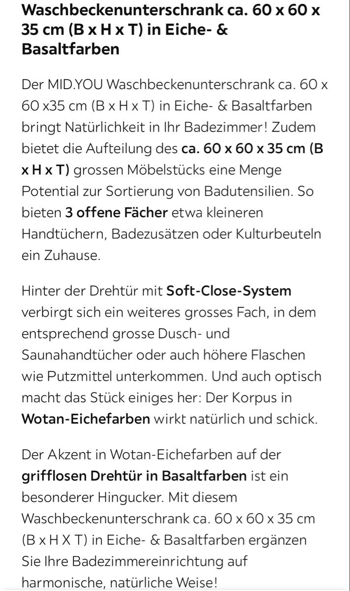 Mobili per bagno: Waschbeckenunterschrank – Usato da Hunzenschwil venduto da mila012 2