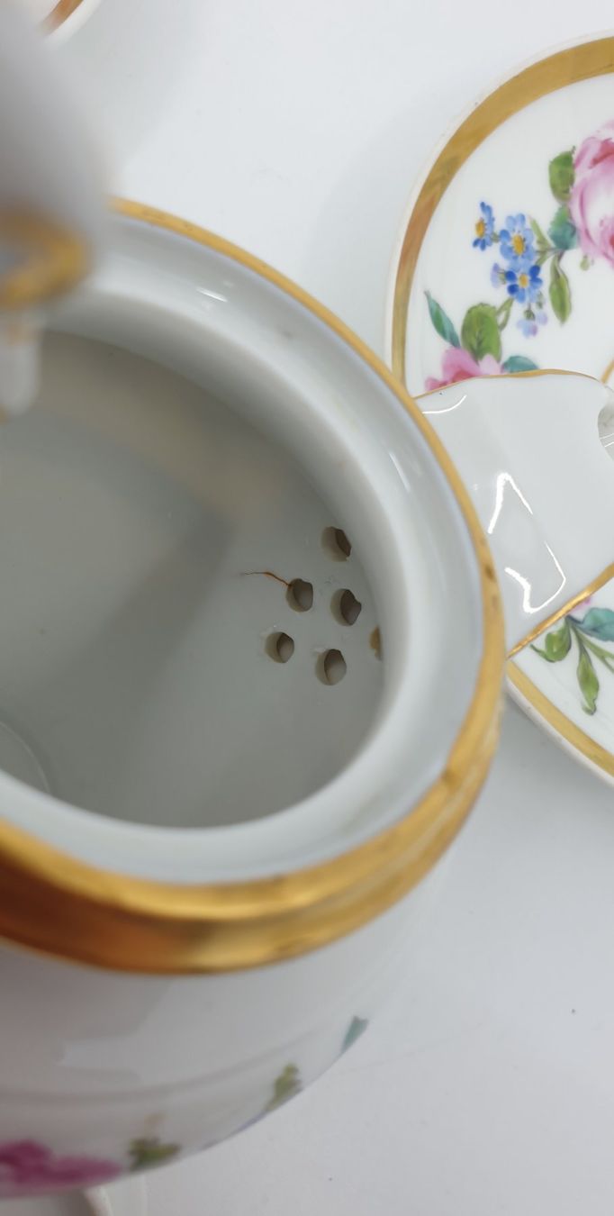 Teiere: Kleine Meissen Kanne & Unterteller – Usato da Emmen venduto da Brockofsky 3