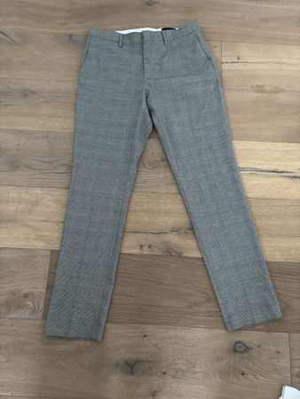 Herren Stoffhose H&M Gr. 46 Grau Kariert Skinny Fit Modern B