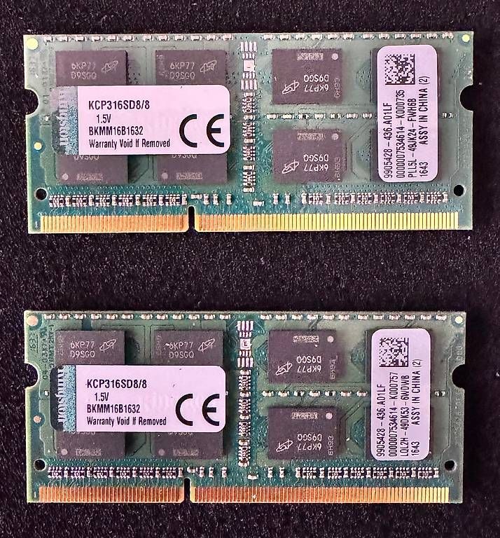 Memoria / RAM: RAM 2X8GB SO-DIMMS – Usato da Rheinfelden venduto da Shuttle10