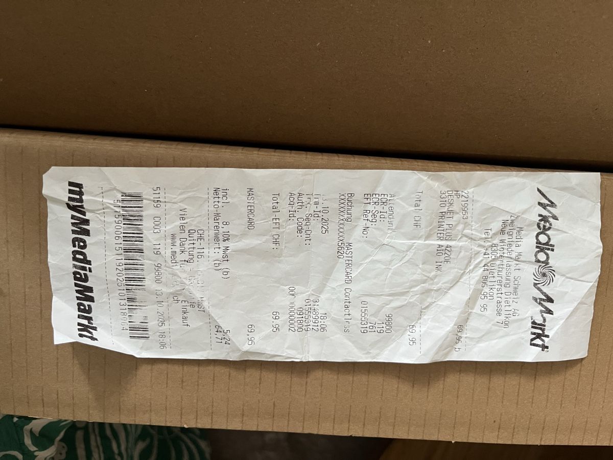Hewlett Packard Imprimantes: Drucker Deskjet 4220e in Originalverpackung – D'occasion à Kloten par Mianan88 5