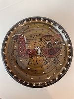 Handbemalter Keramik-Teller, signiert W. Aebi Hasle, Ø 30 cm