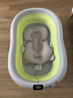 Faltbare Babybadewanne mit Thermometer und Sitzkissen