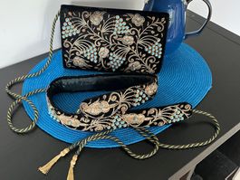 Vintage Clutch & Gürtel mit Zardosi Stickerei