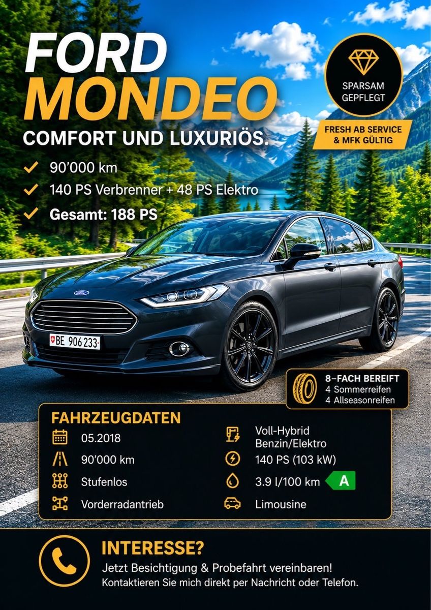 Ford Automobili: Sparsam Ford 2018 Mondeo 2.0 eCVT – Nuovo (secondo la descrizione) da Langenthal venduto da Hyder_241