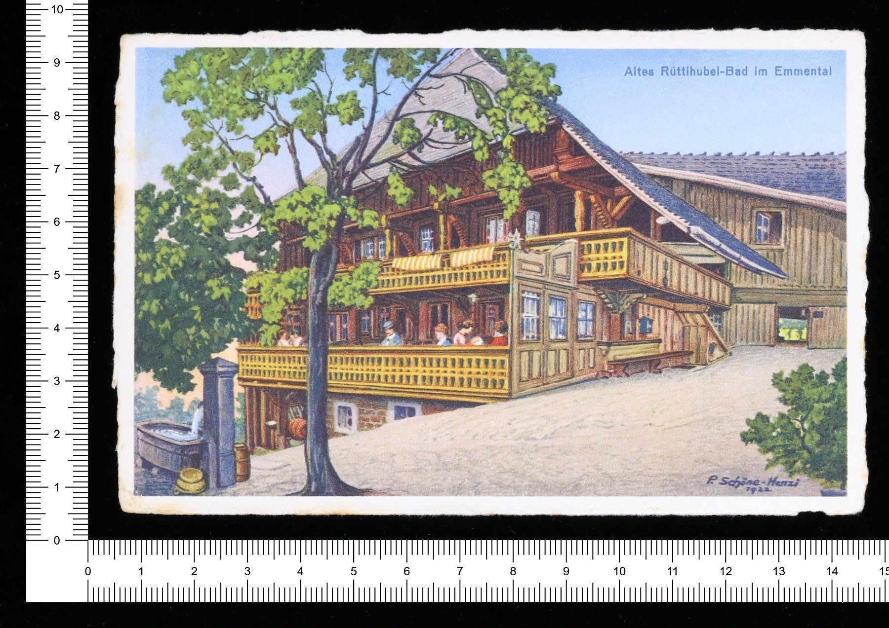 Ansichtskarten: Altes Rüttihubel-Bad im Emmental – Gebraucht aus Riehen von Tignanello1