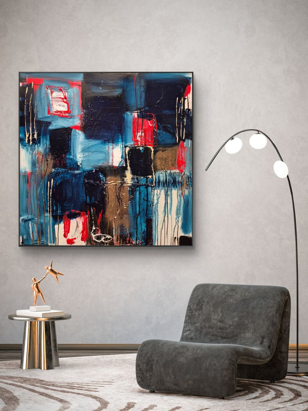 Poster & Bilder: Abstraktes Bild 80x80cm mit Rahmen – Neu (gemäss Beschreibung) aus Urdorf von Contra8 2