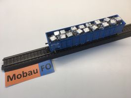 Liliput HO Hochbordwagen der NS mit Ladegut Aluminiumwürfel
