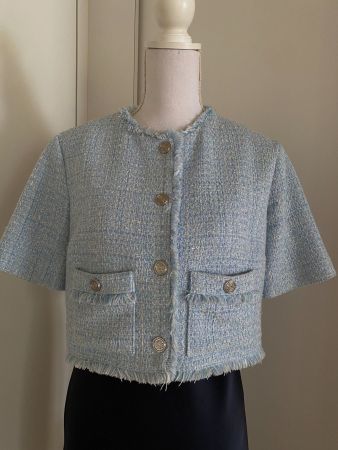 MAJE: Couture-Jacke, Blau, D-38, NP 379