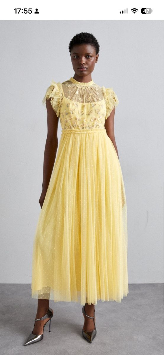 Vestiti: Needle and Thread Rococo Bodice Ankle Dress in Yellow – Usato da Zürich venduto da amtoni7