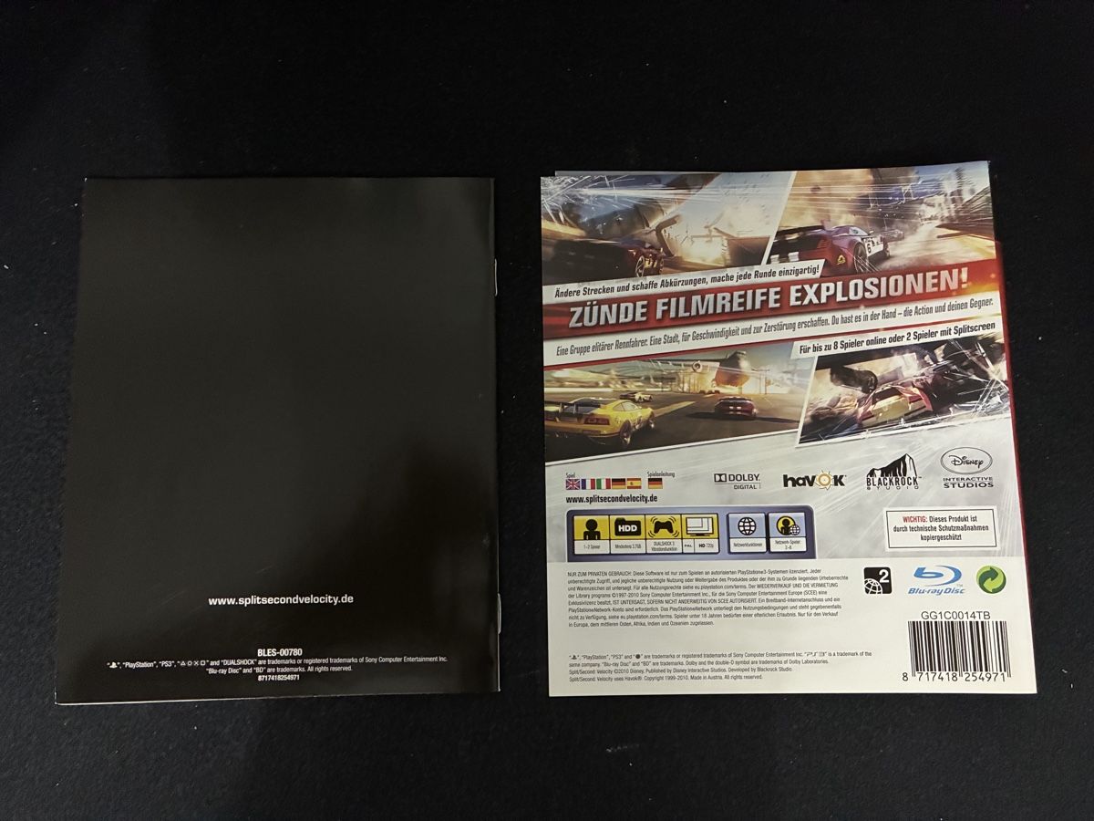 Sony Jeux: Manuale e Cover Split Second PS3 – Neuf (Voir description) à Taverne par nad02026 1