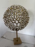 Deko Skulptur Baumoptik Metall Gold Stehend Guter Zustand