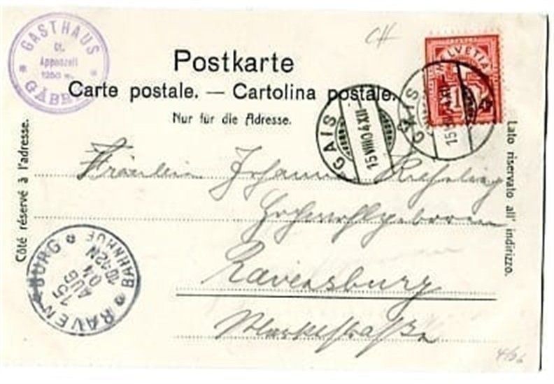 Cartoline postali: Gais, Gruss vom Gäbris – Usato da Ottikon b.Kemptth. venduto da Neptun1974 1