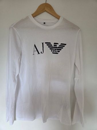 Armani Jeans Longsleeve M weiss | 100% Baumwolle