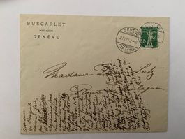 ENVELOPPE / HELVETIA / JOUR D'EMISSION GENEVE 27.04.1912