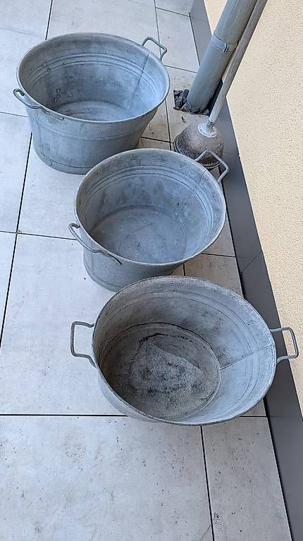 Autres décorations pour le jardin: 3 originale Zuber aus Zink – D'occasion à Wohlen AG par acsd 2