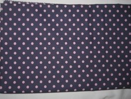 Baumwollstoff lila mit rose Punkten