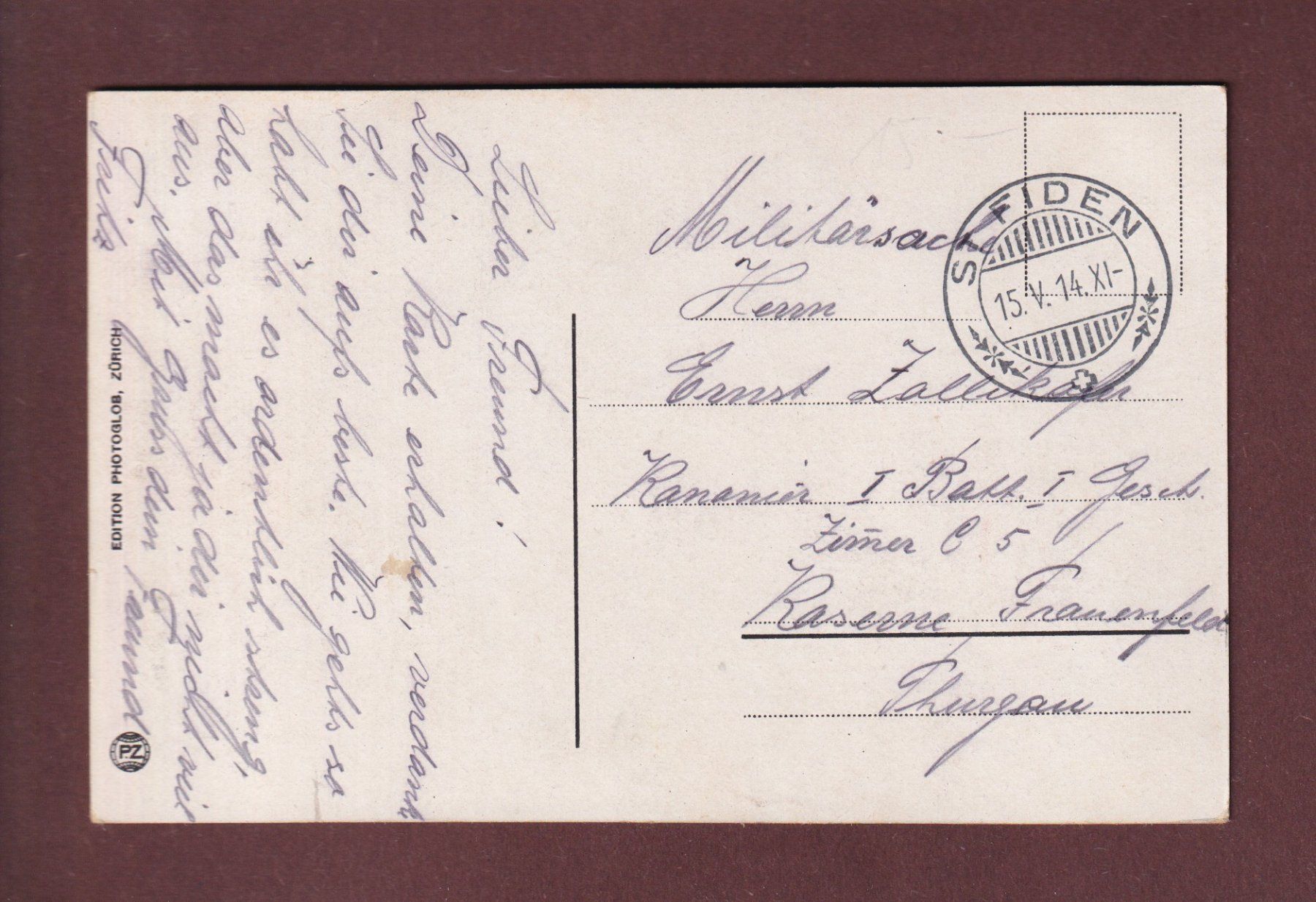 Cartoline postali: ST. GALLEN - Teilansicht - 1914 – Usato da Pully venduto da nicecards 1