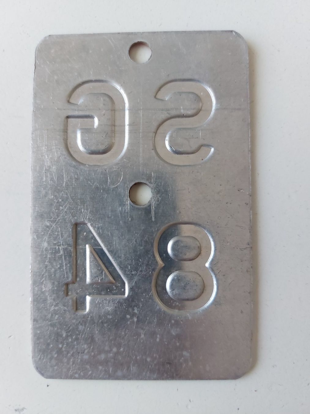 Sachs Insegne: Velonummer SG 84 plaque Velo – Usato da Schenkon venduto da Uhu007 1