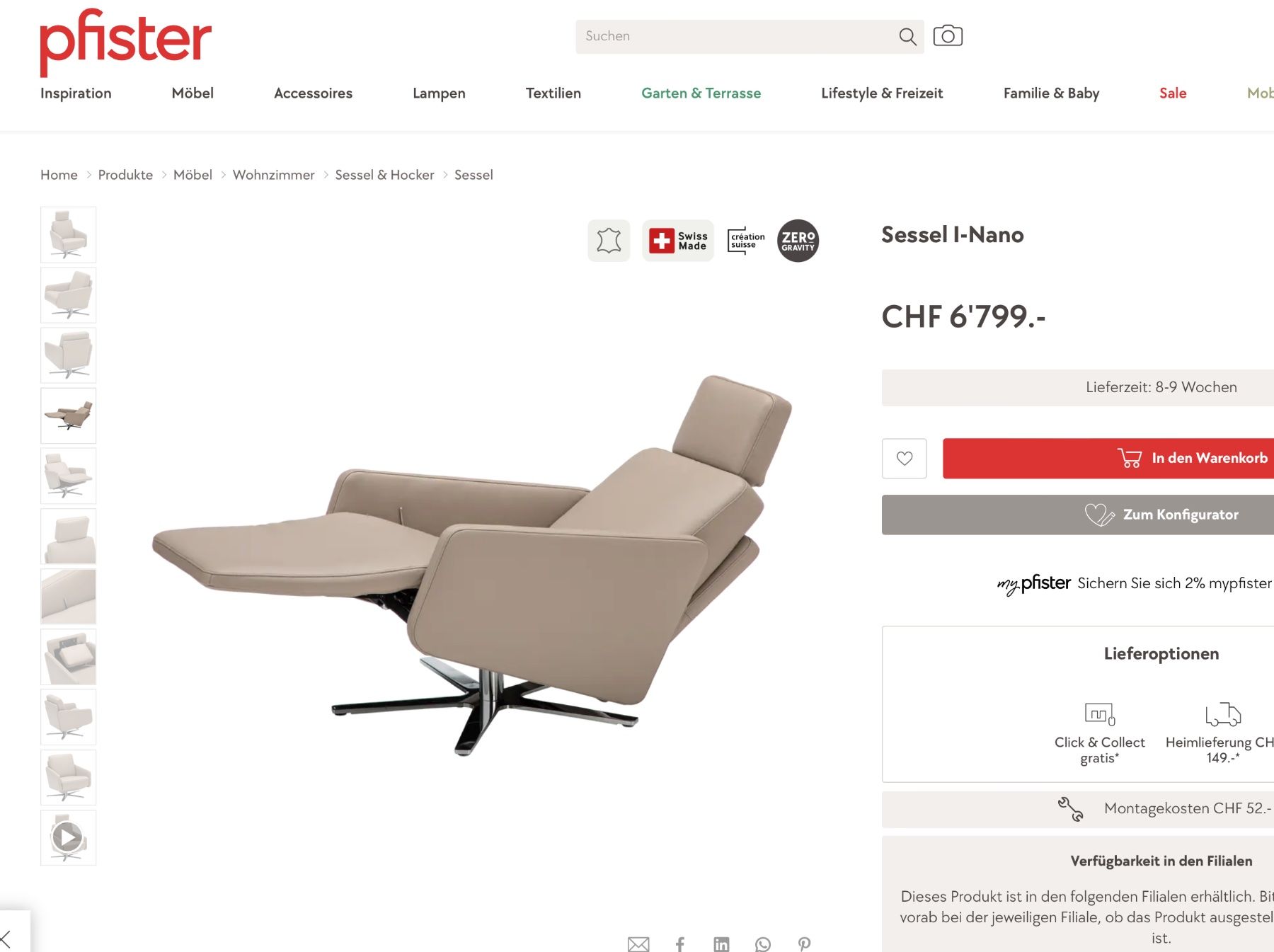 Intertime Sessel: Intertime I-Nano with manual  adjustable relax function. – Gebraucht aus Weiach von A.Hatem 8