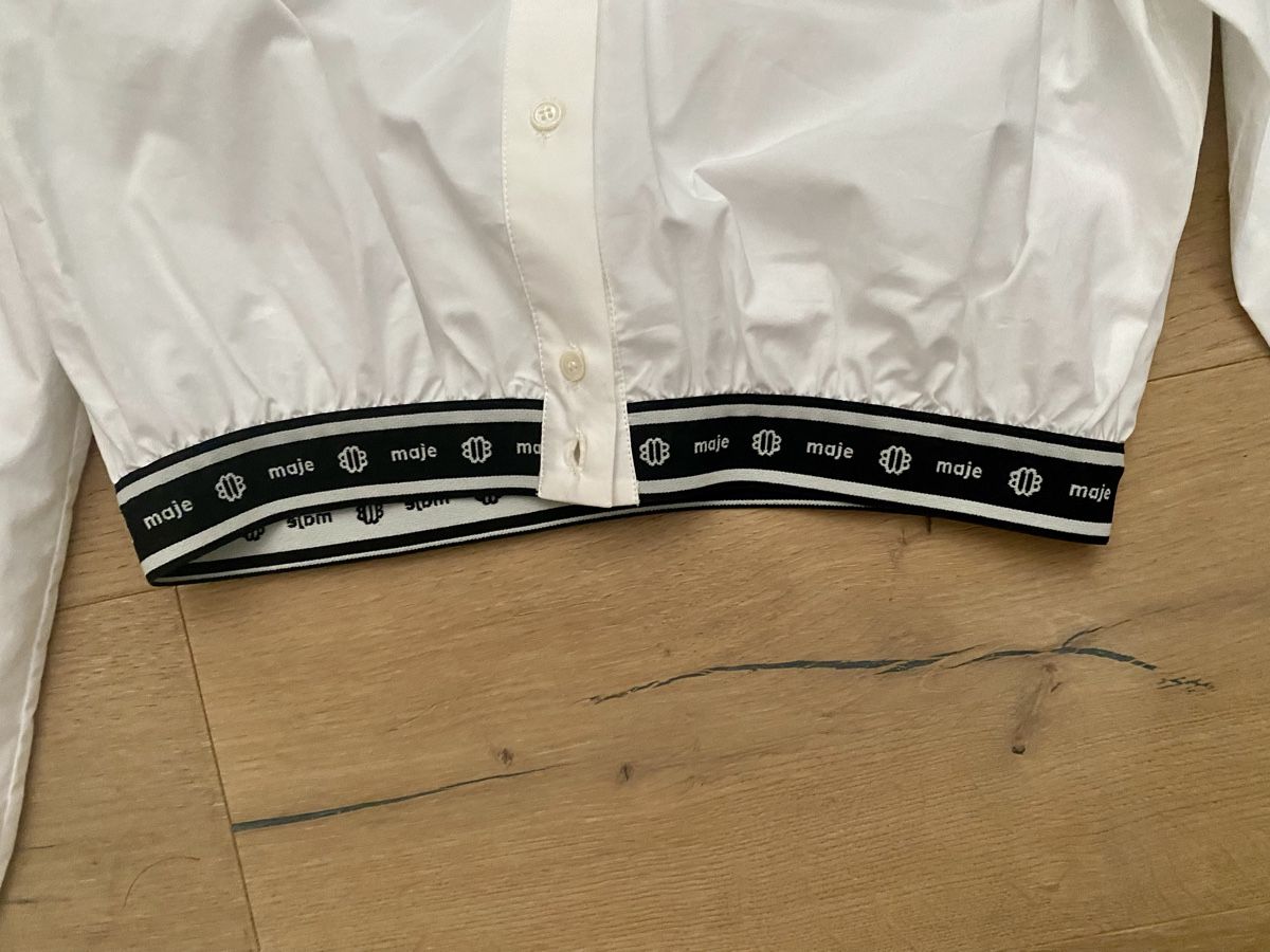 Maje Blusen: Maje Bluse Weiss neuwertig Grösse 2 Cropped – Neu (gemäss Beschreibung) aus Kölliken von Sipell 2