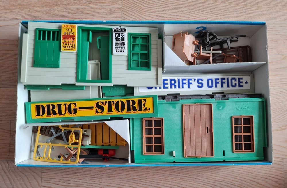 Set Playmobil Vintage Western – Magasin Drugstore Complet 3462, Neuf (boîte Abîmée)
