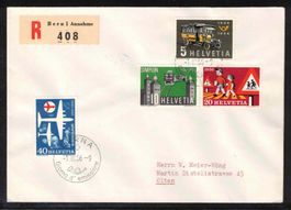 1956, FDC italienisch, Serie Werbemarken