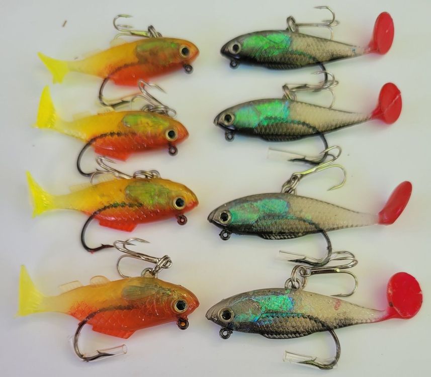 8 Stück Gummifisch mit blei und Haken 6cm 8g Kaufen auf Ricardo