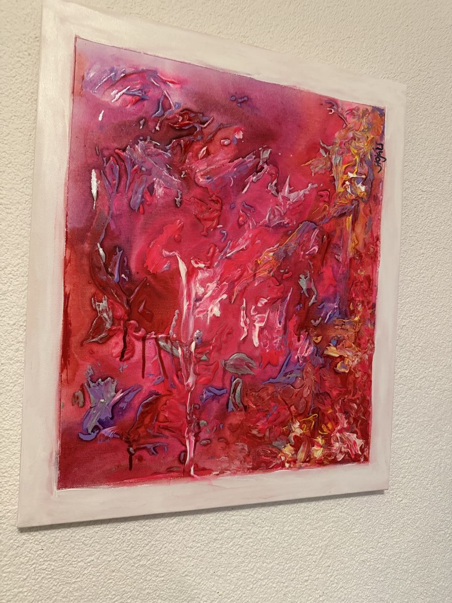 Dipinti: Abstraktes Bild, Acryl , rot/pink, 60x80cm – Nuovo e nell'imballaggio originale da Gümligen venduto da Smart1980 3