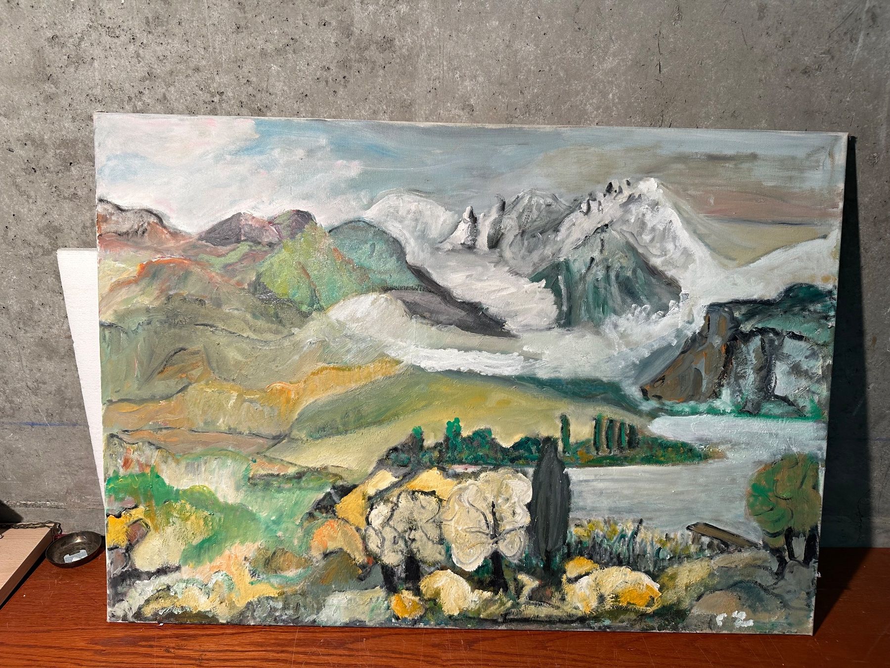 Dipinti: Ölgemälde Landschaft Berge See – Usato da Lausanne venduto da vas_mbk2