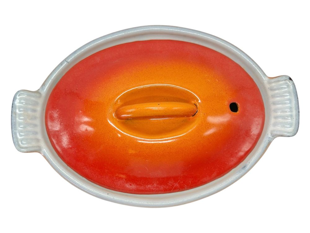 ANCIENNE MARMITE ORANGE EN FONTE ÉMAILLÉE LE CREUSET - Poêles et casseroles (13121921